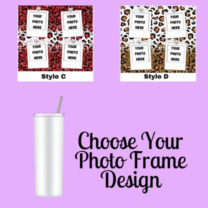 leopard love Photo frame sublimation cups /tumbler