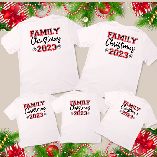 Family Christmas T-Shirts-plaid