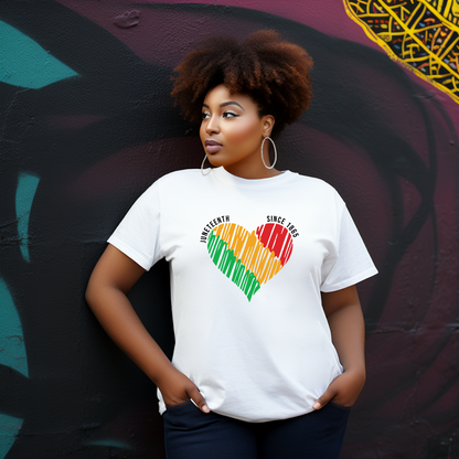 Juneteenth Since 1865 heart Tshirt