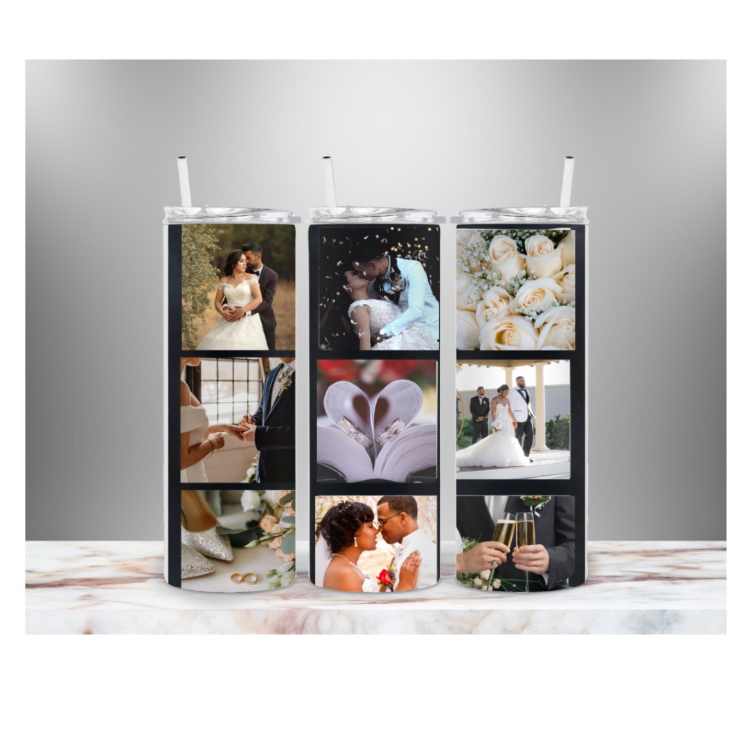 Collage Photo frame sublimation cups /tumbler