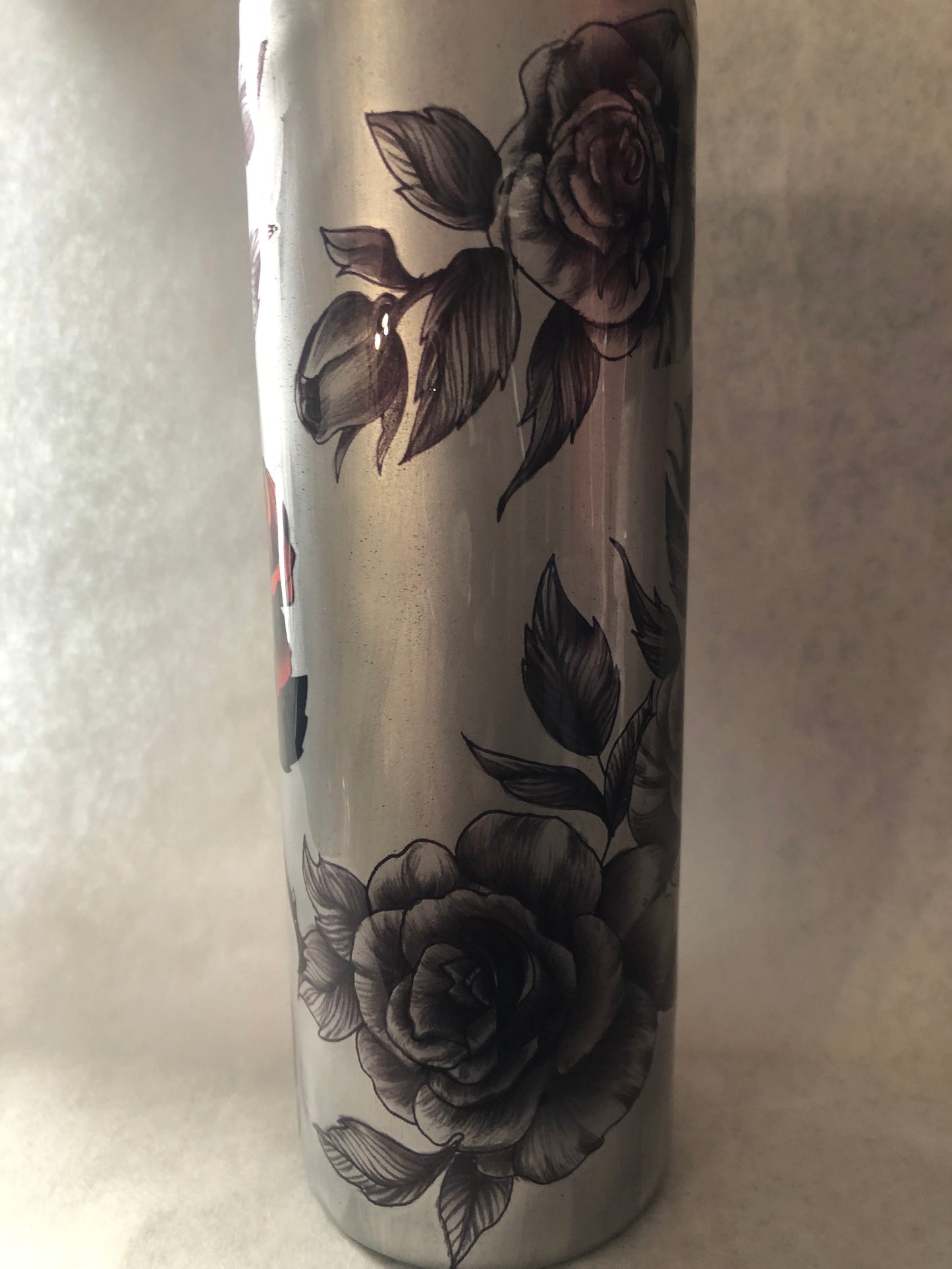 Pre Order Monochromatic Rose 20 oz handmade tumbler