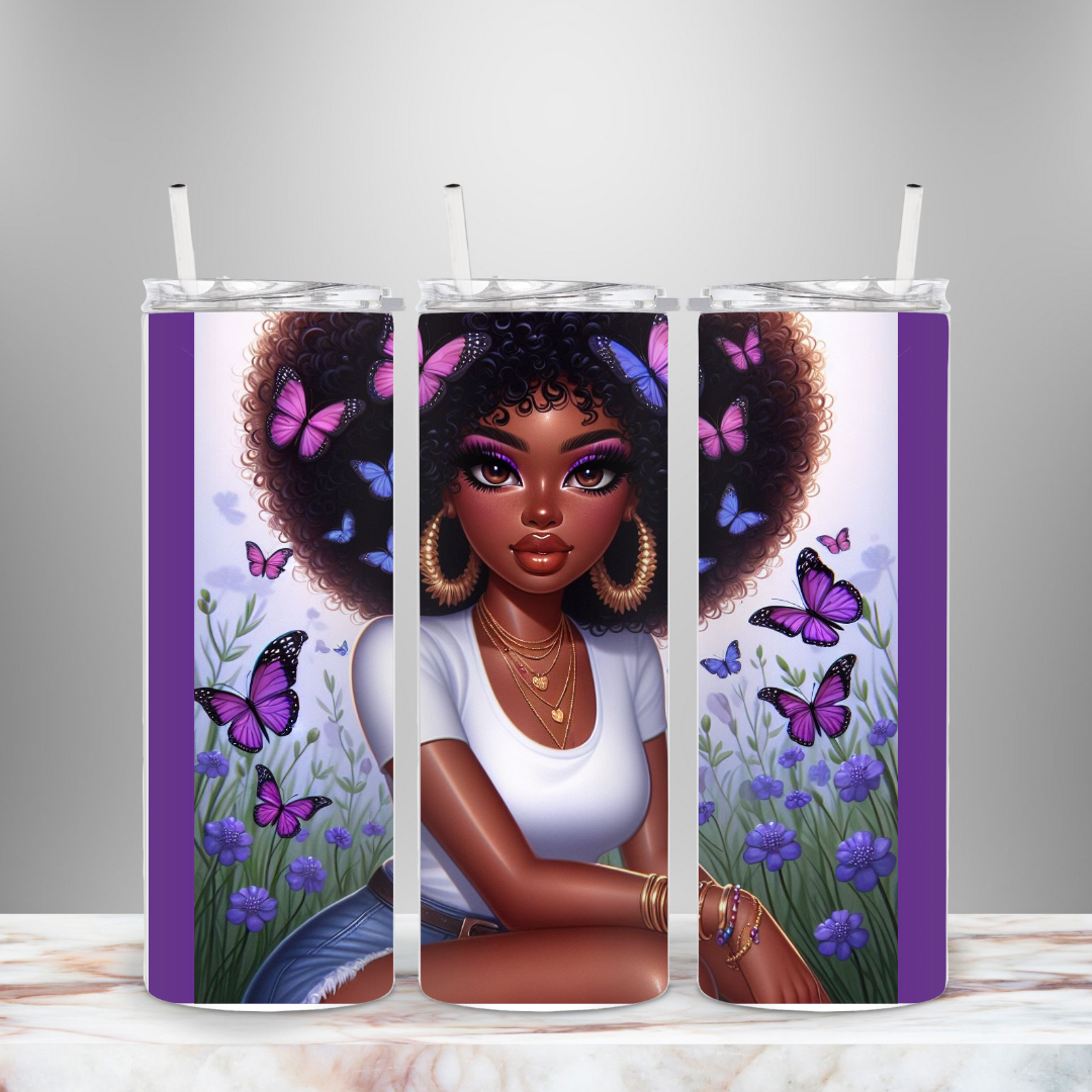 Afro Flutter Aria  20 oz tumbler