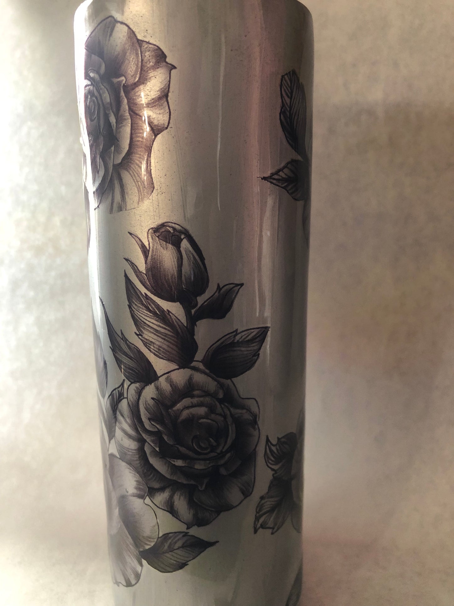 Pre Order Monochromatic Rose 20 oz handmade tumbler