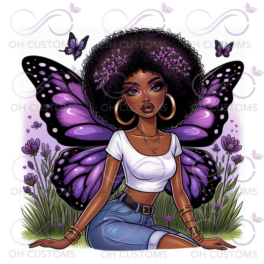 Lavender Butterfly Fairy--20 oz tumbler wrap DIGITAL Download,  Sublimation Download Tumbler, png, shirt png, totebag png,sublimation tumblerWrap DIGITAL Sublimation Download Tumbler Wrap