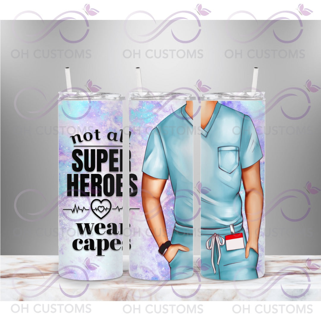 Nurse Superhero 20 oz printed tumbler