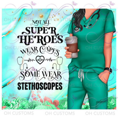 Nurse Superhero 20 oz printed tumbler