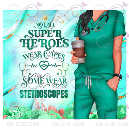 Nurse Superhero 20 oz printed tumbler