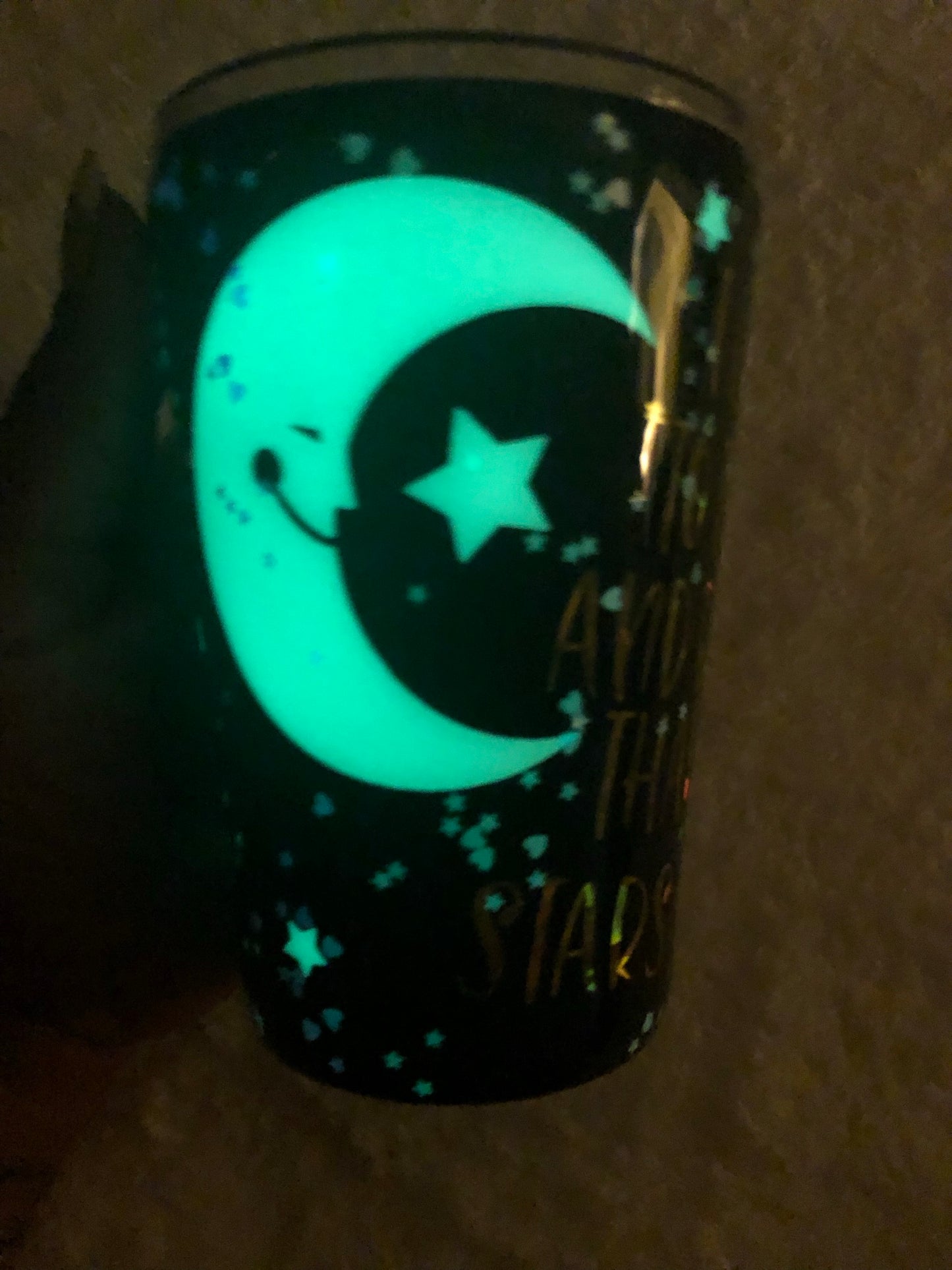 Love you to the Moon and Back glow in the dark handmade